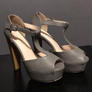 Grey heels.